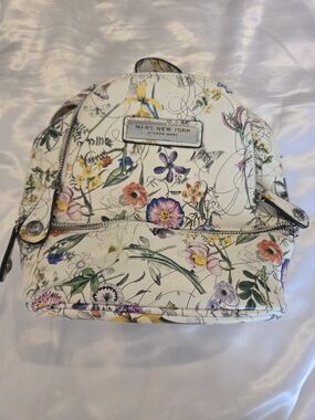 Marc New York Andrew Marc White Floral Butterfly Mini Backpack Faux Leather